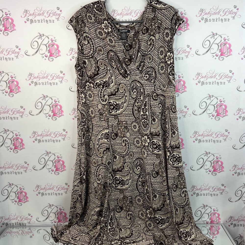 Glamour dress long boho flowy sleeveless tshirt style Paisley Print Maxi Dress